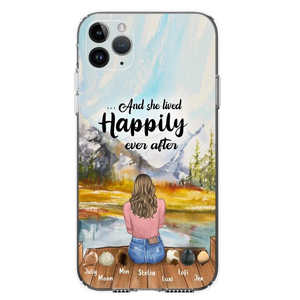 Personalized Dog Mom Phone Case - Up to 4 Dogs - And She Lived Happily Ever After