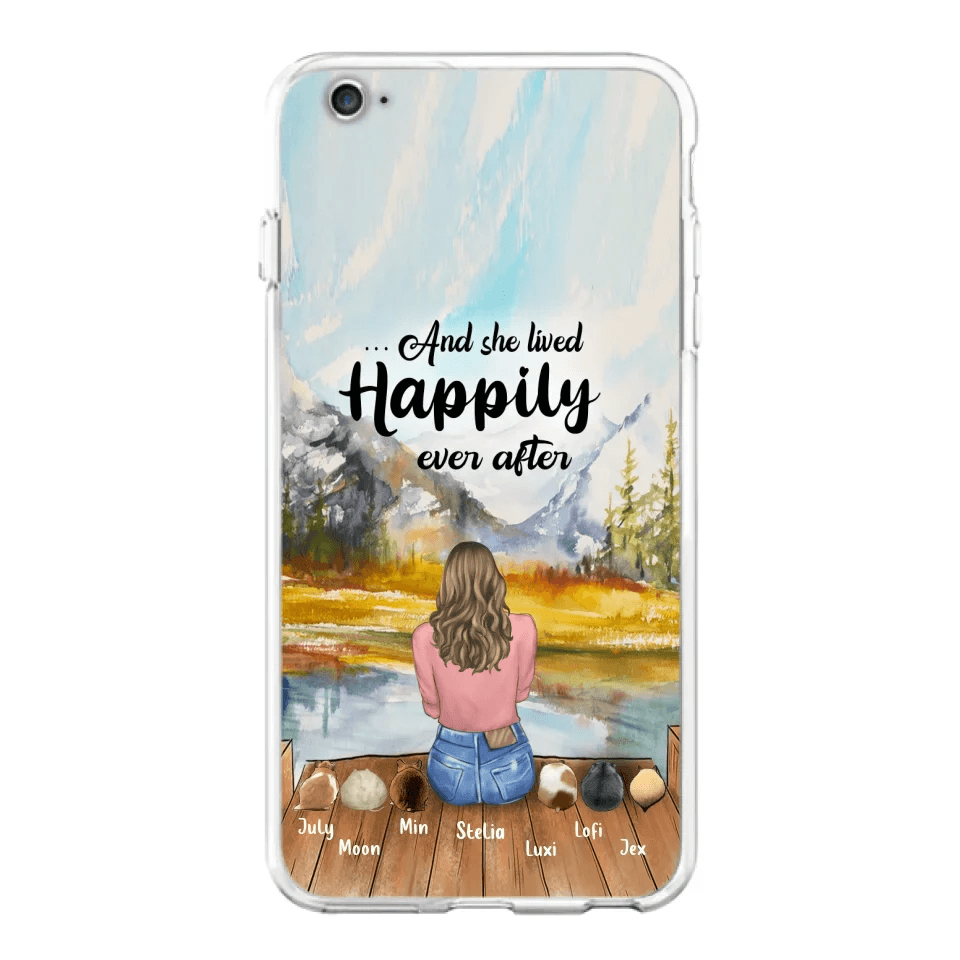 Personalized Dog Mom Phone Case - Up to 4 Dogs - And She Lived Happily Ever After