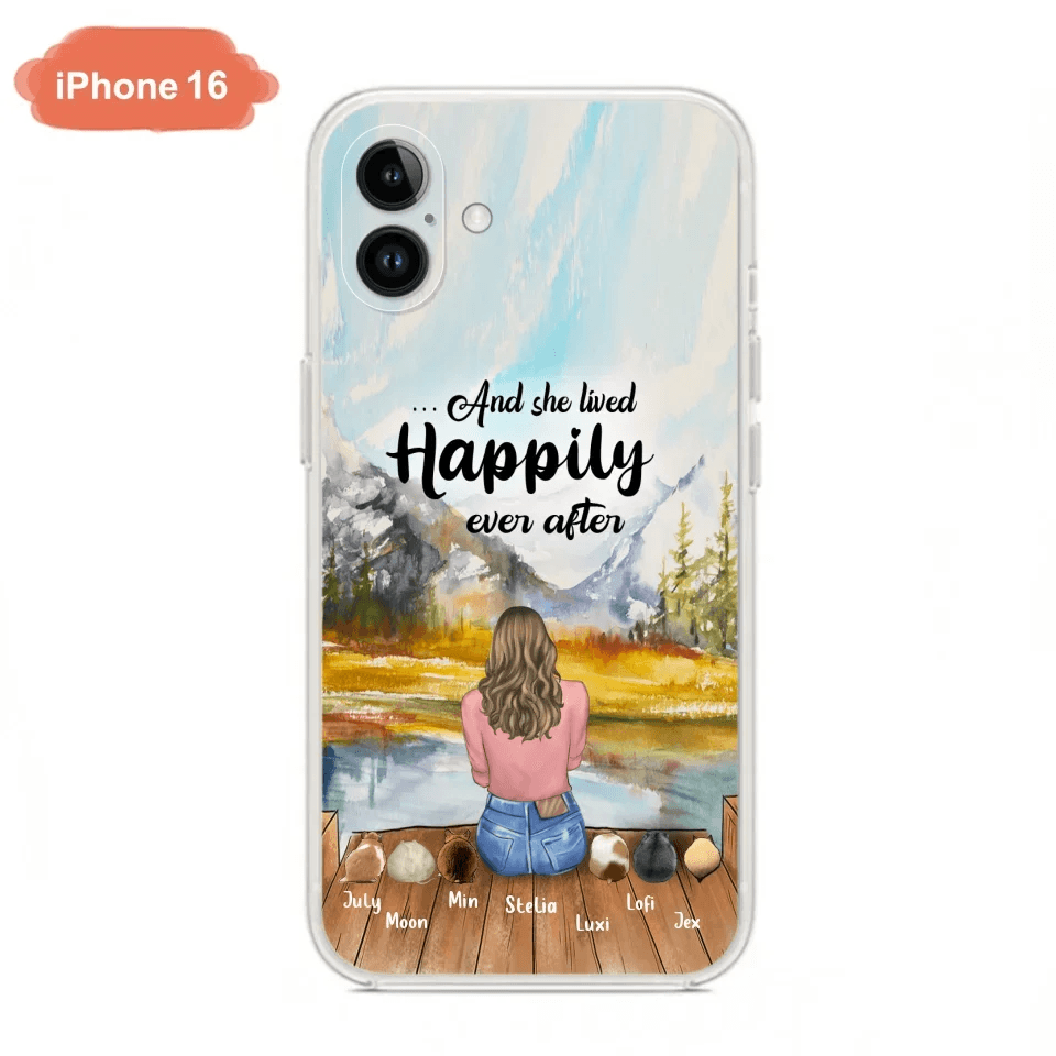 Personalized Dog Mom Phone Case - Up to 4 Dogs - And She Lived Happily Ever After