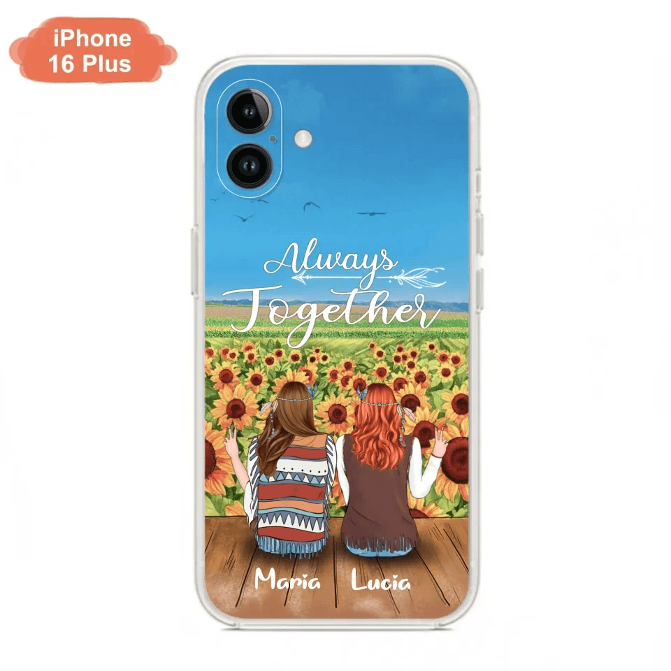 Personalized Hippie Friends Phone Case - Up to 3 Girls - Always Together - F8H385