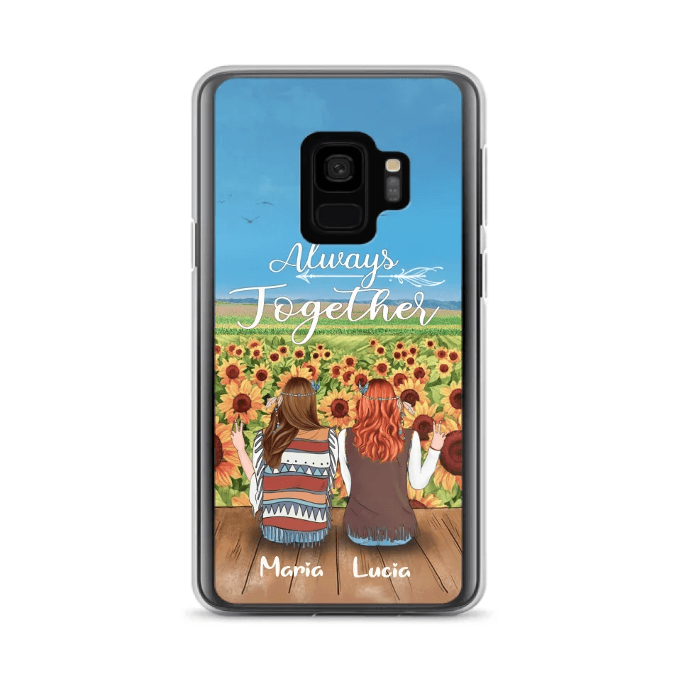 Personalized Hippie Friends Phone Case - Up to 3 Girls - Always Together - F8H385