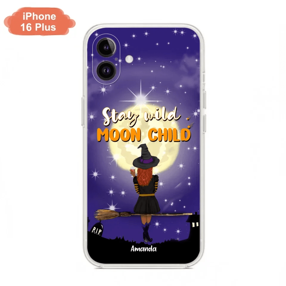 Custom Personalized Witchy Phone Case - Up to 3 Pets- Stay Wild Moon Child - Phone Case For iPhone, Samsung - OCEL9Z