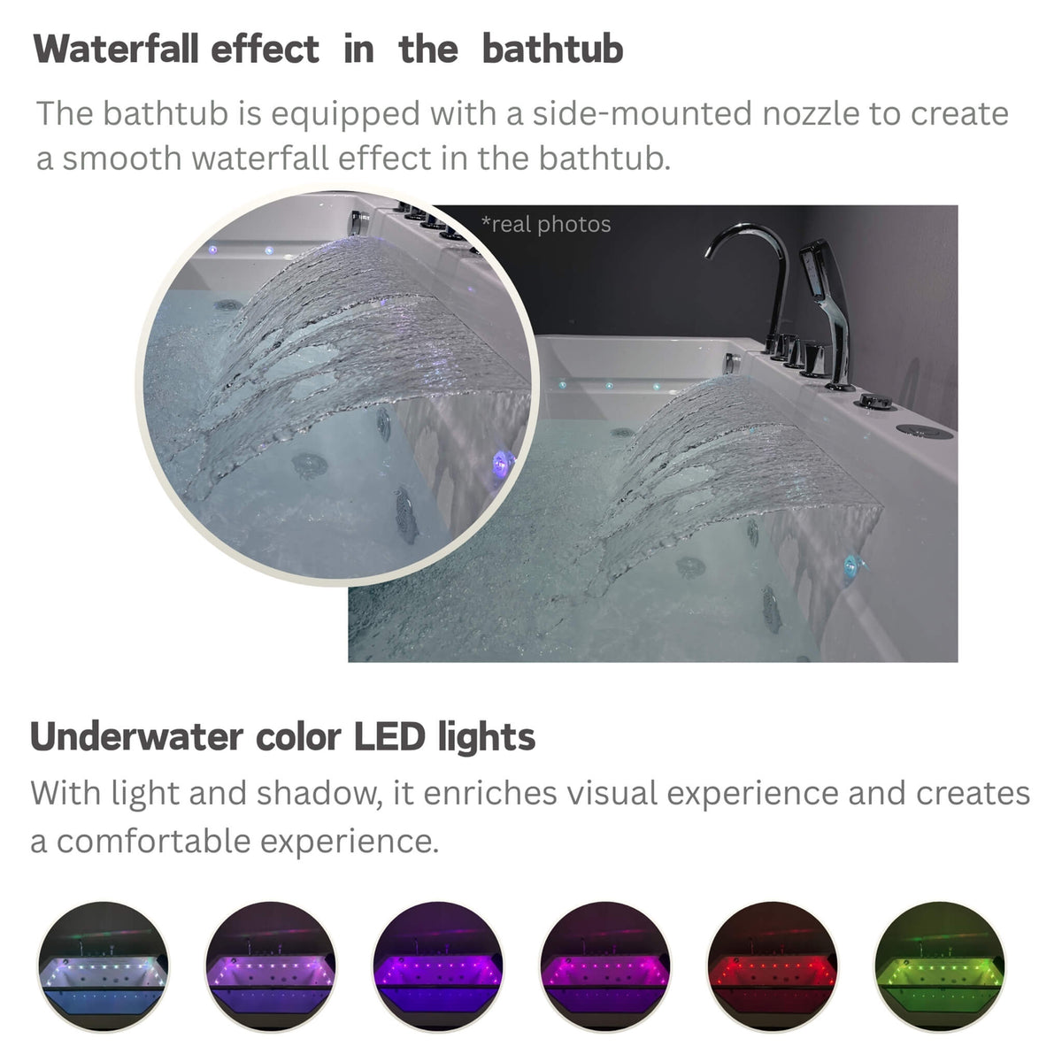 Veloria 67-Inch 7-Jets Hydrotherapy Whirlpool Bathtub With Glass Panel (SAK25480)