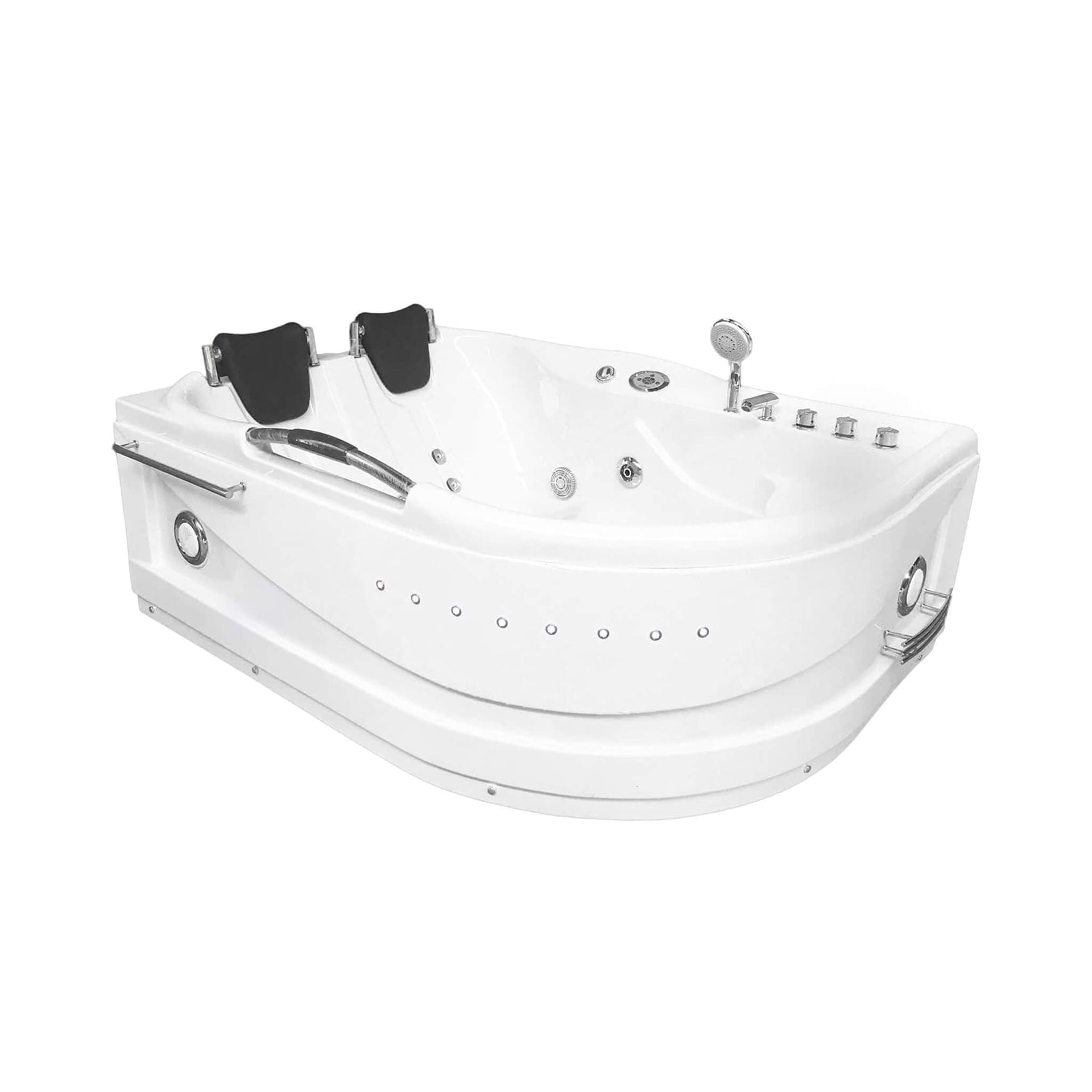 Cayman 67-Inch Premium 2-Person 16-Jet Whirlpool Hydromassage Bathtub (SAK72851)