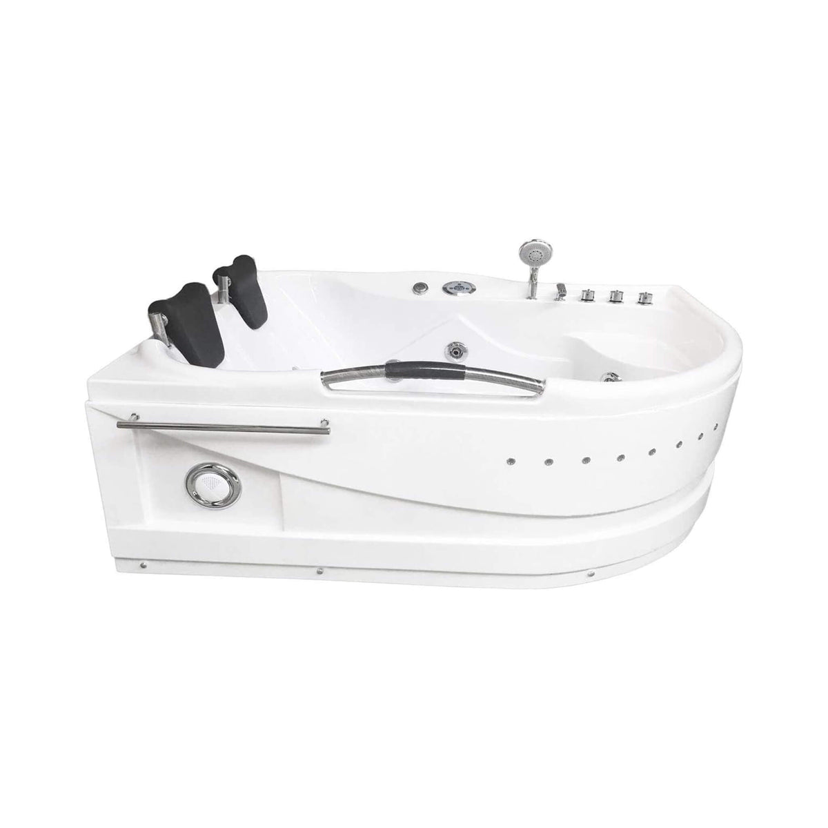 Cayman 67-Inch Premium 2-Person 16-Jet Whirlpool Hydromassage Bathtub (SAK72851)