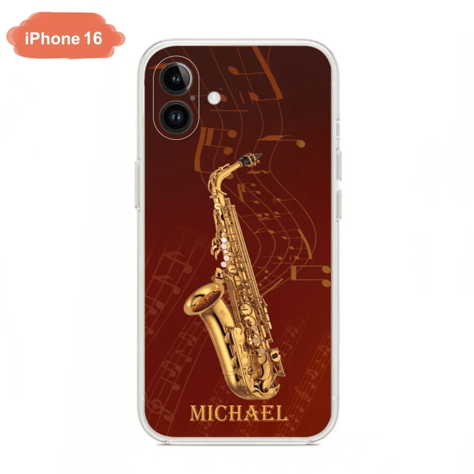 Custom Personalized Saxophone Phone Case For iPhone, Samsung and Xiaomi