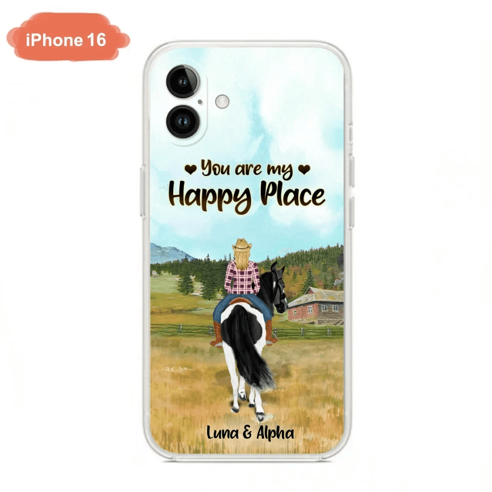 Custom Personalized Horse Riding Phone Case - You Are My Happy Place - Case Phone For iPhone And Samsung