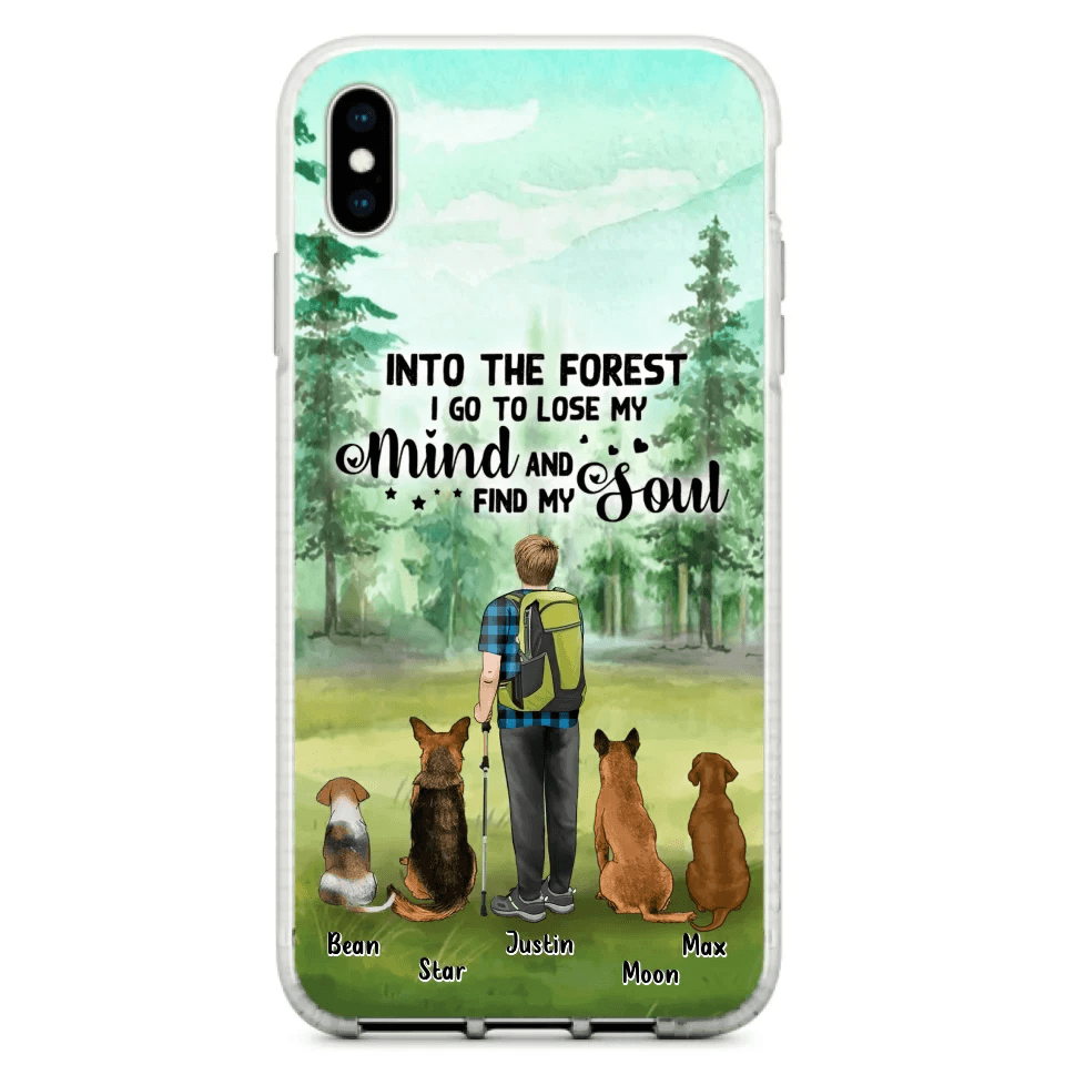 Custom Personalized Solo Trekking Woods  With Pets Phone Case - Upto 4 Pets - Case For iPhone and Samsung - 6CIAJ9
