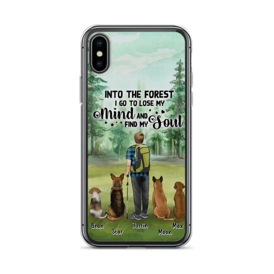 Custom Personalized Solo Trekking Woods  With Pets Phone Case - Upto 4 Pets - Case For iPhone and Samsung - 6CIAJ9