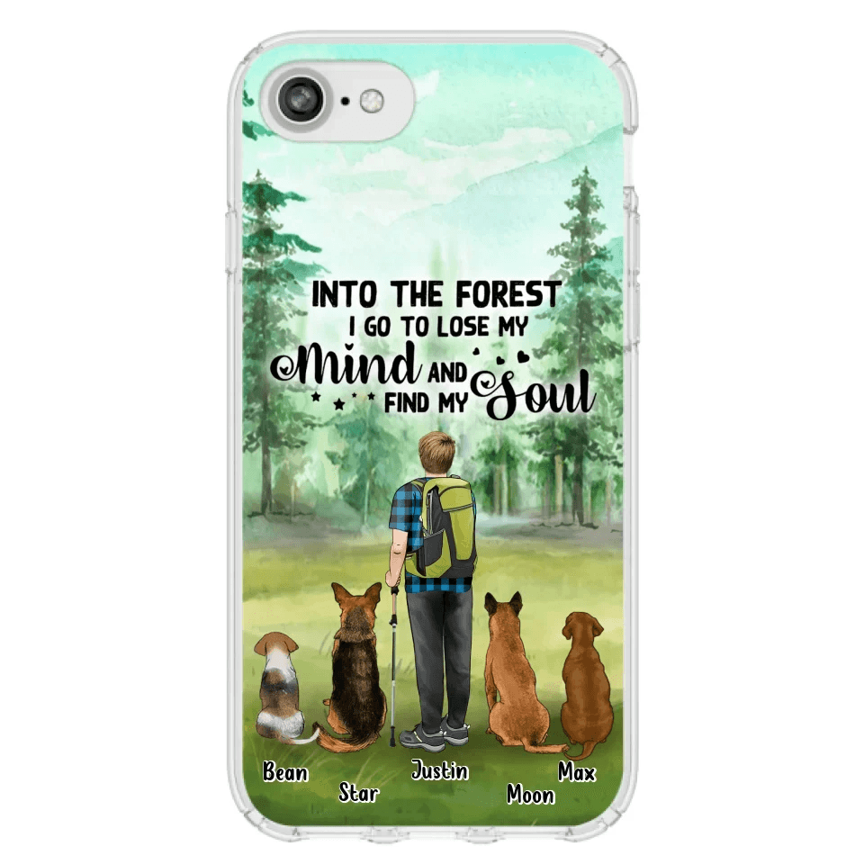 Custom Personalized Solo Trekking Woods  With Pets Phone Case - Upto 4 Pets - Case For iPhone and Samsung - 6CIAJ9