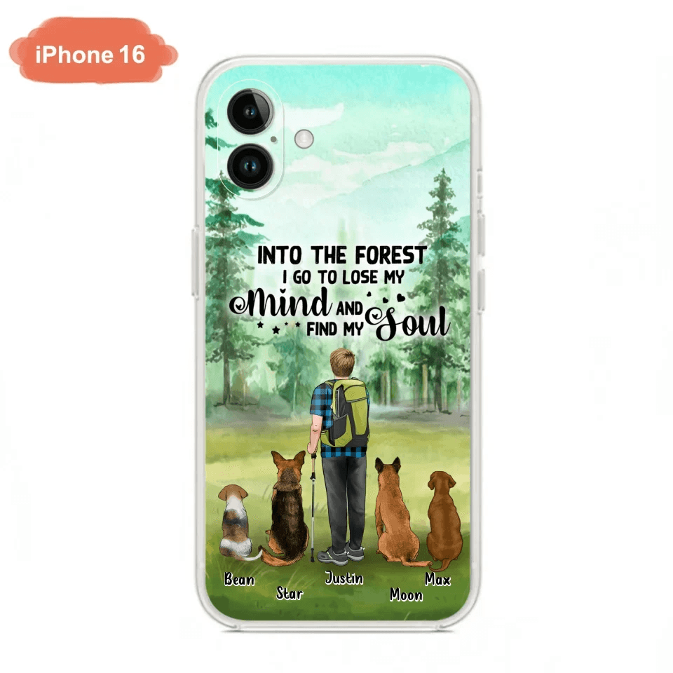 Custom Personalized Solo Trekking Woods  With Pets Phone Case - Upto 4 Pets - Case For iPhone and Samsung - 6CIAJ9