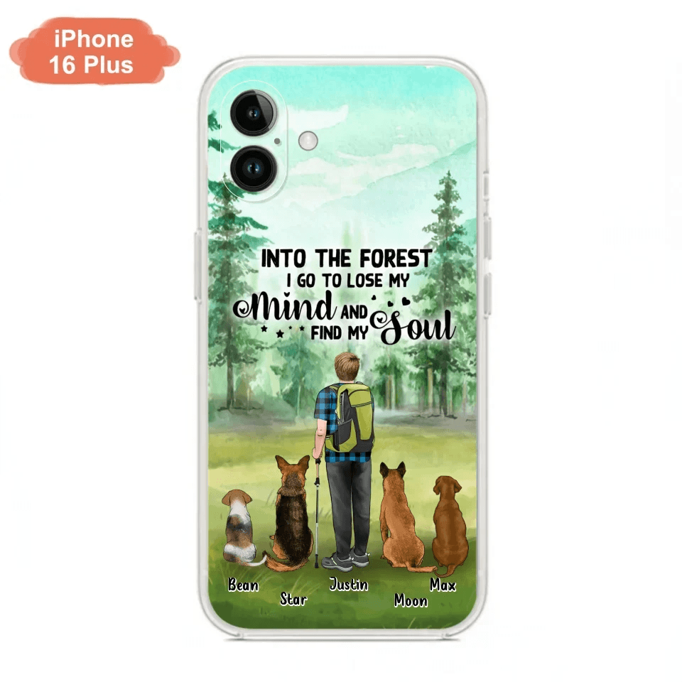 Custom Personalized Solo Trekking Woods  With Pets Phone Case - Upto 4 Pets - Case For iPhone and Samsung - 6CIAJ9