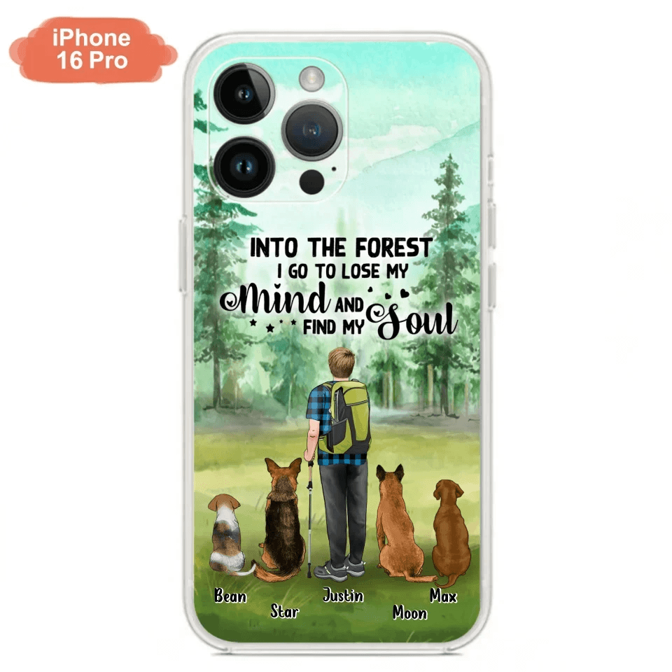Custom Personalized Solo Trekking Woods  With Pets Phone Case - Upto 4 Pets - Case For iPhone and Samsung - 6CIAJ9