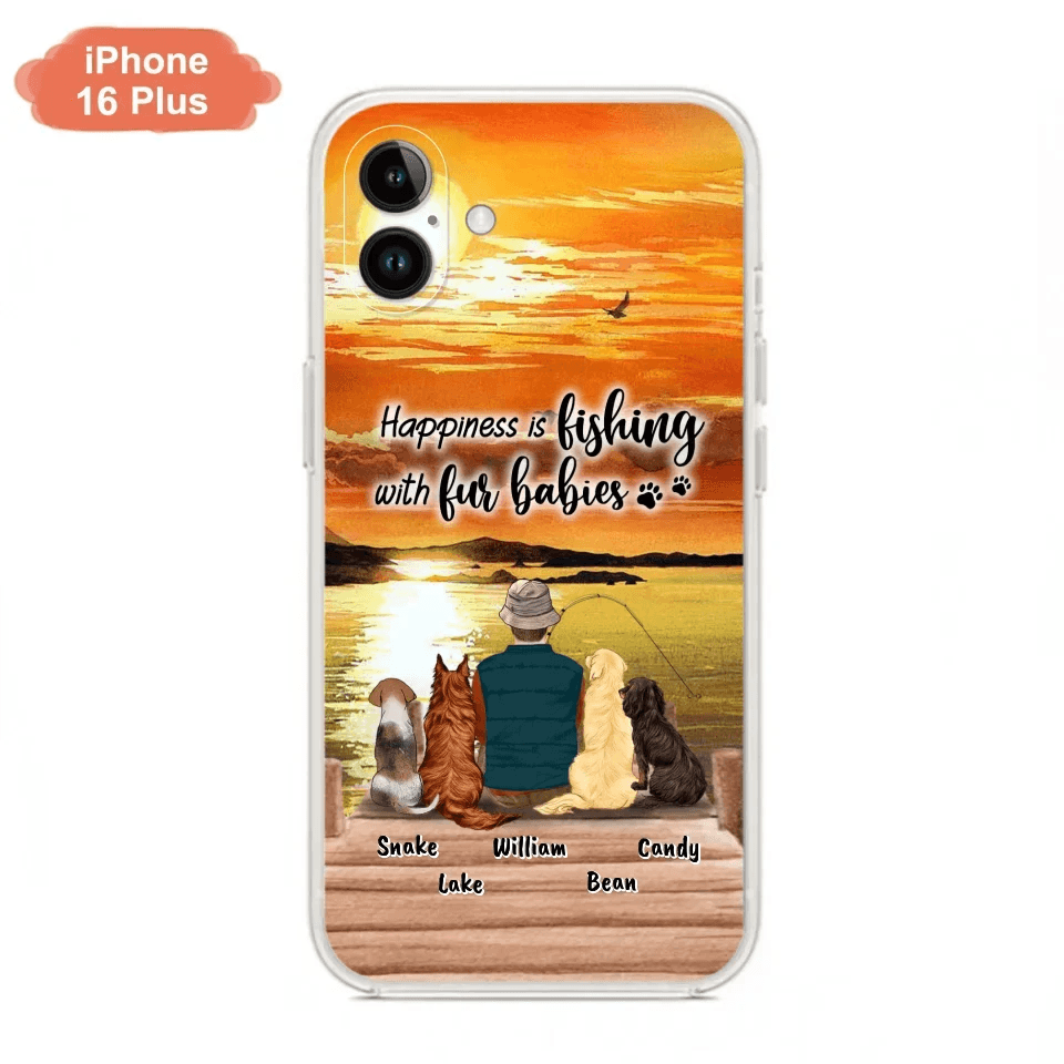Custom Personalized Fishing Man/Woman Phone Case - Upto 4 Pets - Phone Case For iPhone and Samsung - 4TC88X