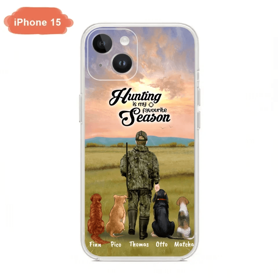 Personalized Hunting Phone Case - Man/Woman With Upto 4 Dogs - Phone Case For iPhone And Samsung - 4168OK