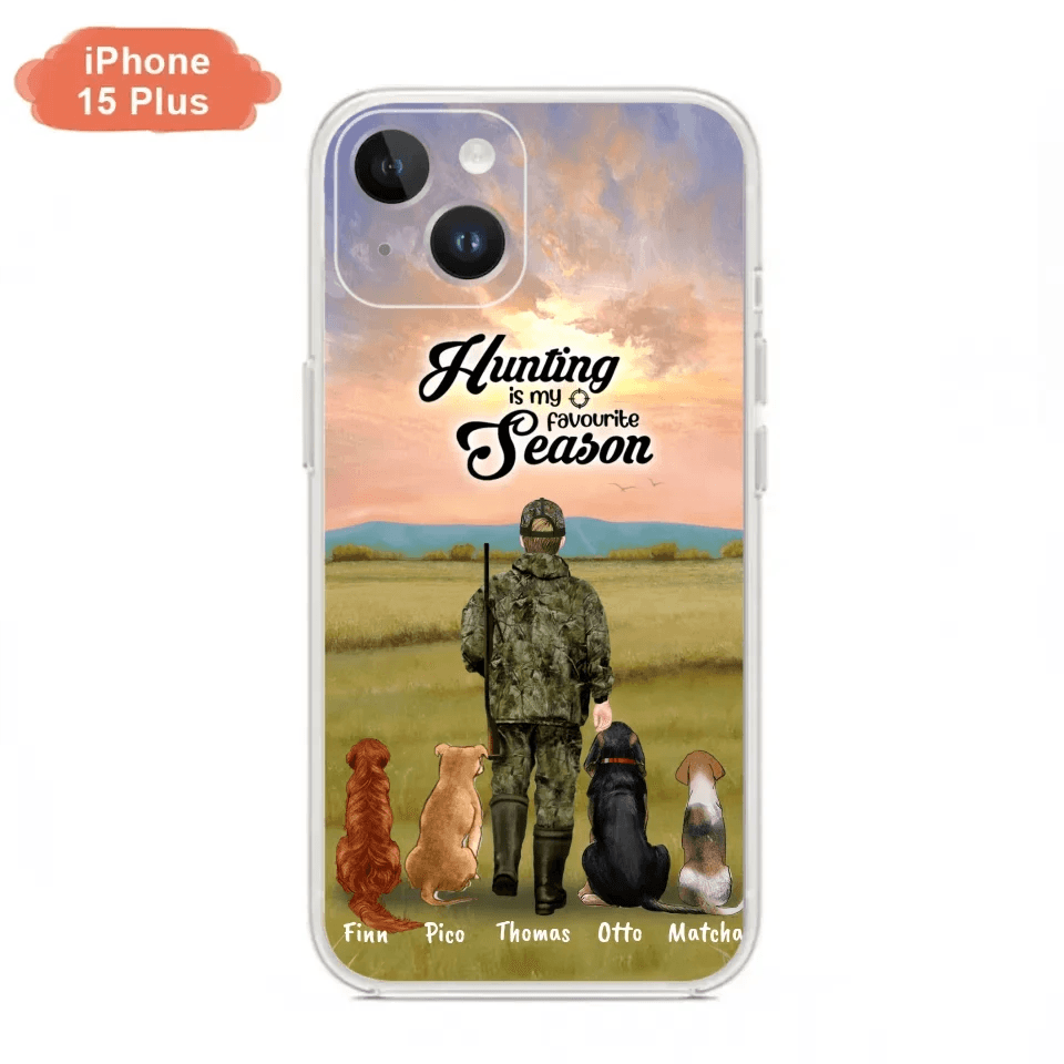 Personalized Hunting Phone Case - Man/Woman With Upto 4 Dogs - Phone Case For iPhone And Samsung - 4168OK