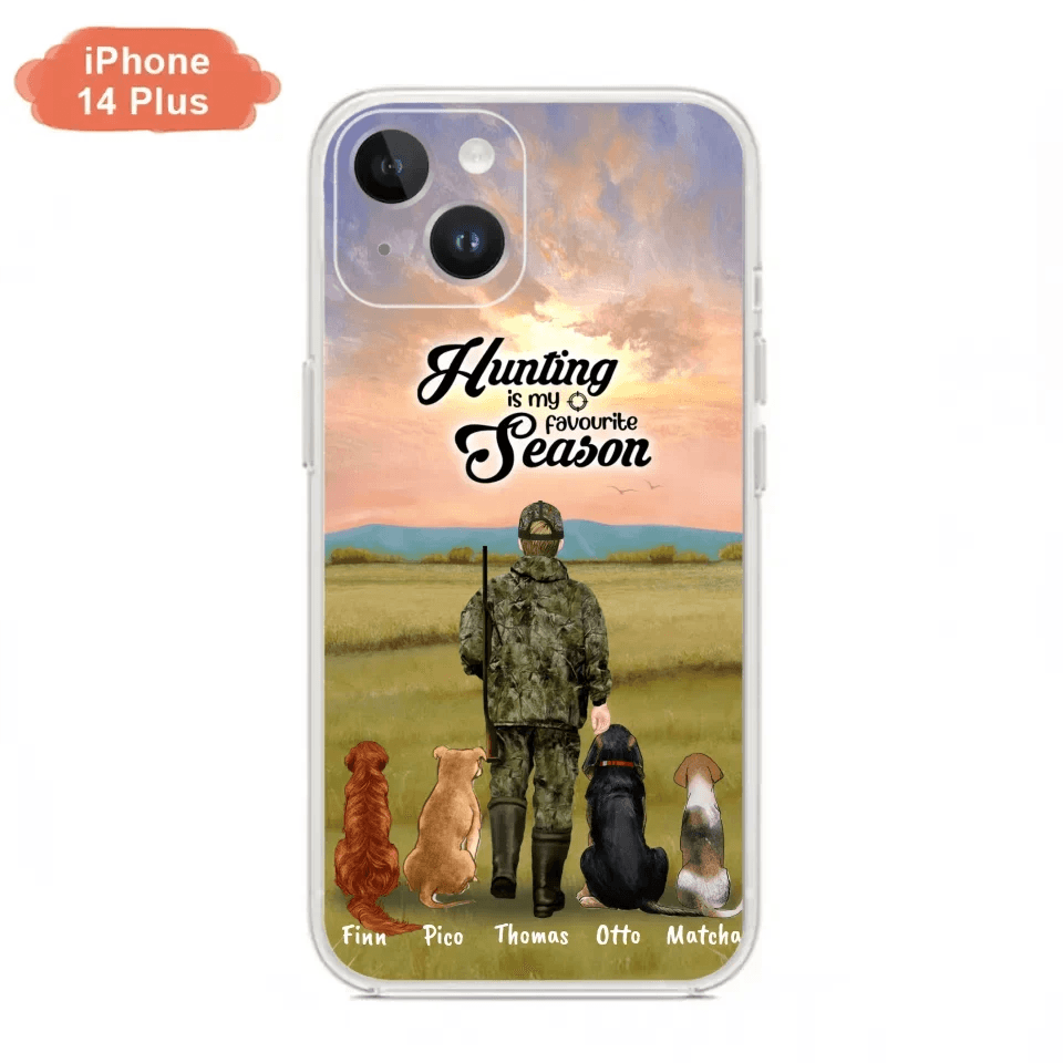 Personalized Hunting Phone Case - Man/Woman With Upto 4 Dogs - Phone Case For iPhone And Samsung - 4168OK