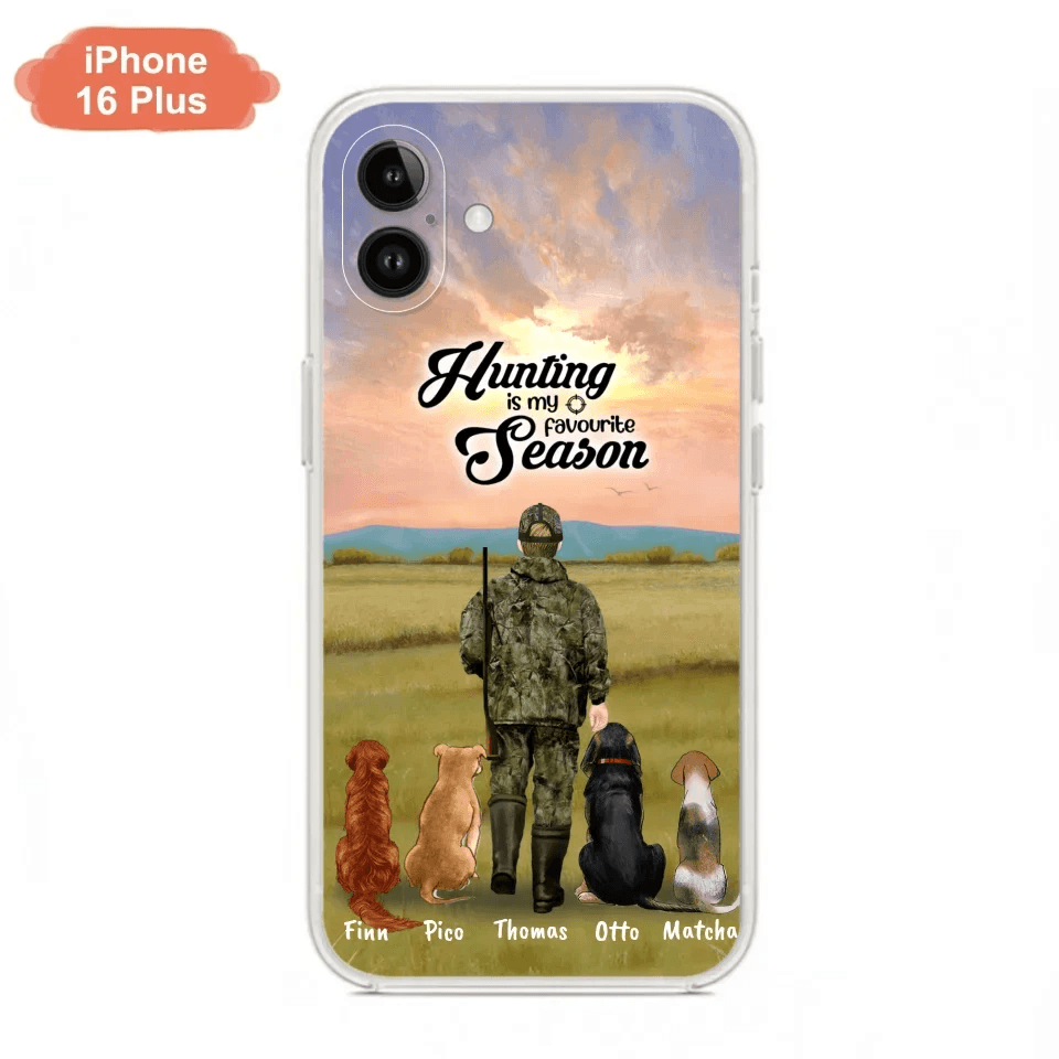 Personalized Hunting Phone Case - Man/Woman With Upto 4 Dogs - Phone Case For iPhone And Samsung - 4168OK