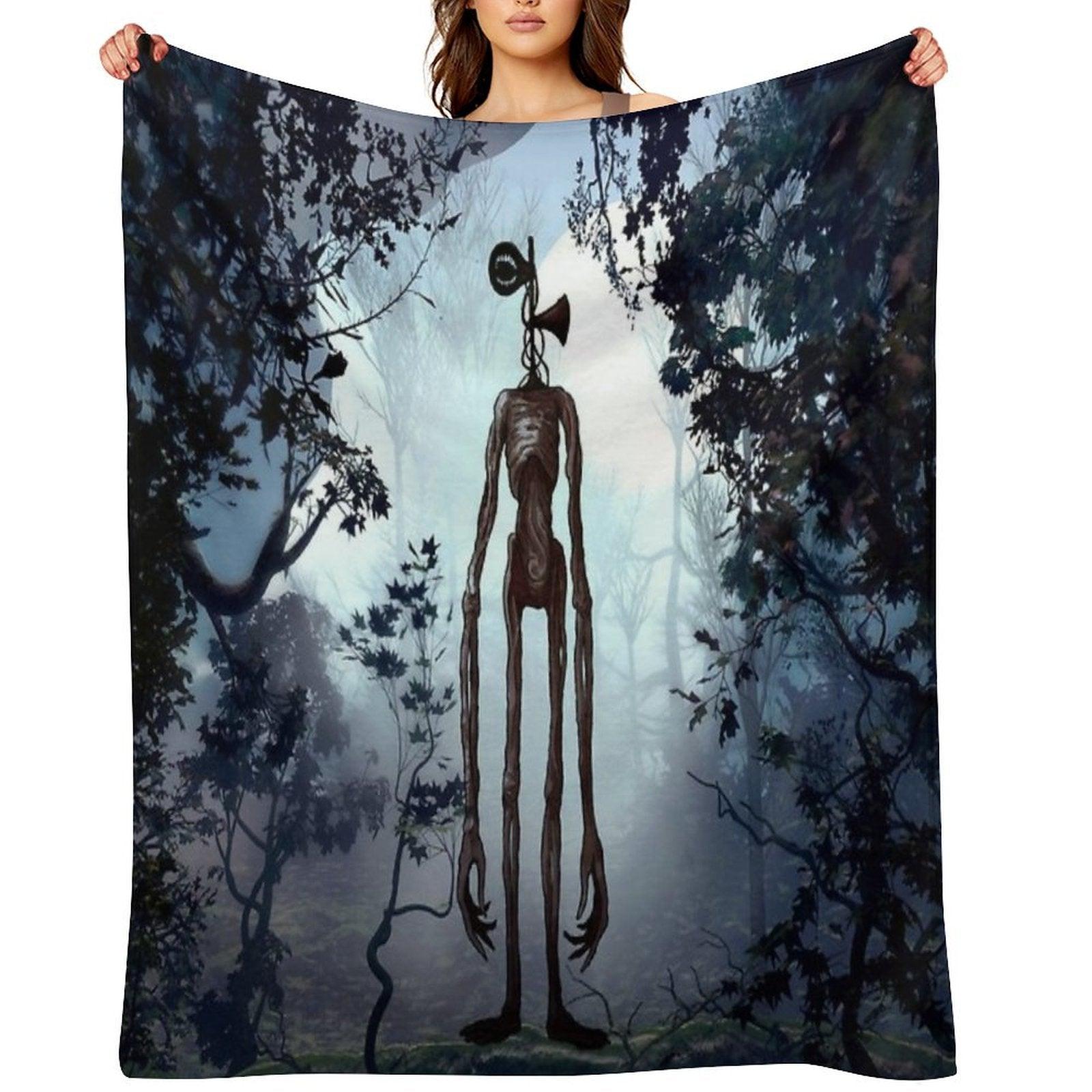 Siren Head in Dark Forest Throw Blanket