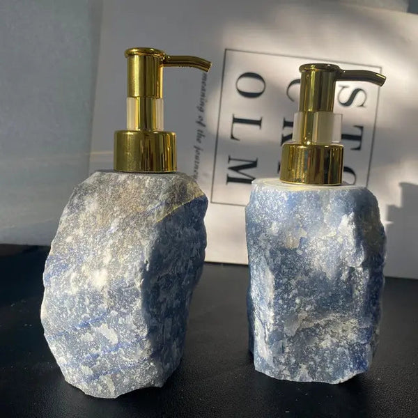1 PCS Natural Pink Crystal Stone Press Bottle Dispenser 30ml Liquid Dispenser Shower Gel Wash Light Luxury Bathroom Accessory - Gifts for You 'n Me