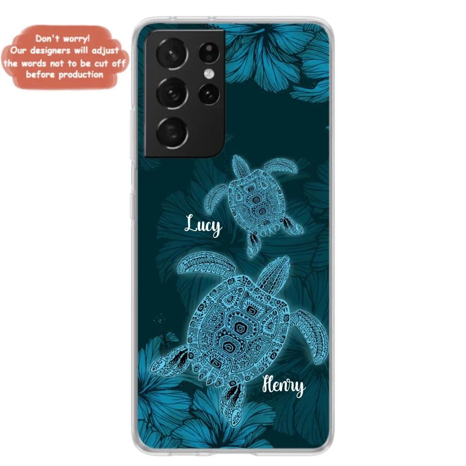 Custom Personalized Turtle Phone Case - Upto 6 Turtles - Case For iPhone, Samsung and Xiaomi