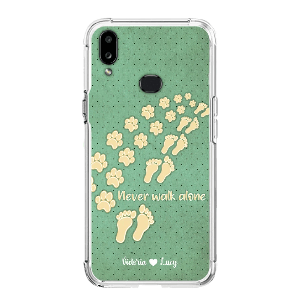 Personalized Dogs's Paws Phone Case - Best Gift Idea For Dog Lovers With Up to 3 Dogs's Paws - Never Walk ALone - Case For iPhone, Samsung And Xiaomi