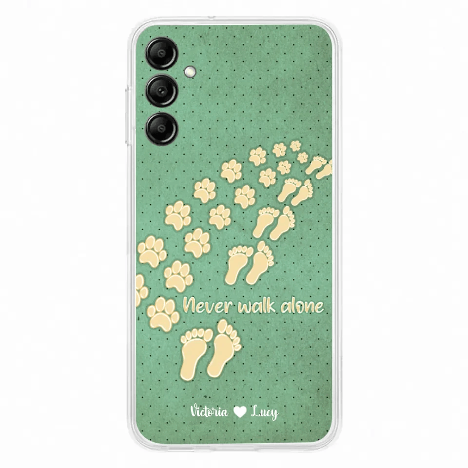 Personalized Dogs's Paws Phone Case - Best Gift Idea For Dog Lovers With Up to 3 Dogs's Paws - Never Walk ALone - Case For iPhone, Samsung And Xiaomi