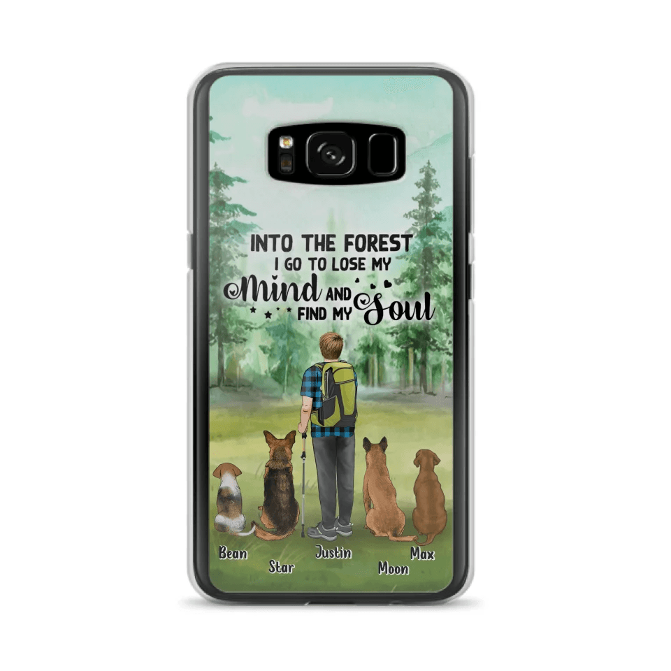 Custom Personalized Solo Trekking Woods  With Pets Phone Case - Upto 4 Pets - Case For iPhone and Samsung - 6CIAJ9