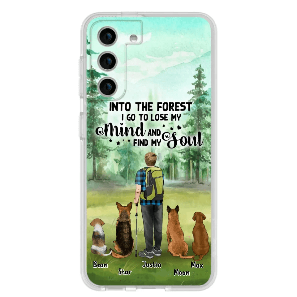 Custom Personalized Solo Trekking Woods  With Pets Phone Case - Upto 4 Pets - Case For iPhone and Samsung - 6CIAJ9