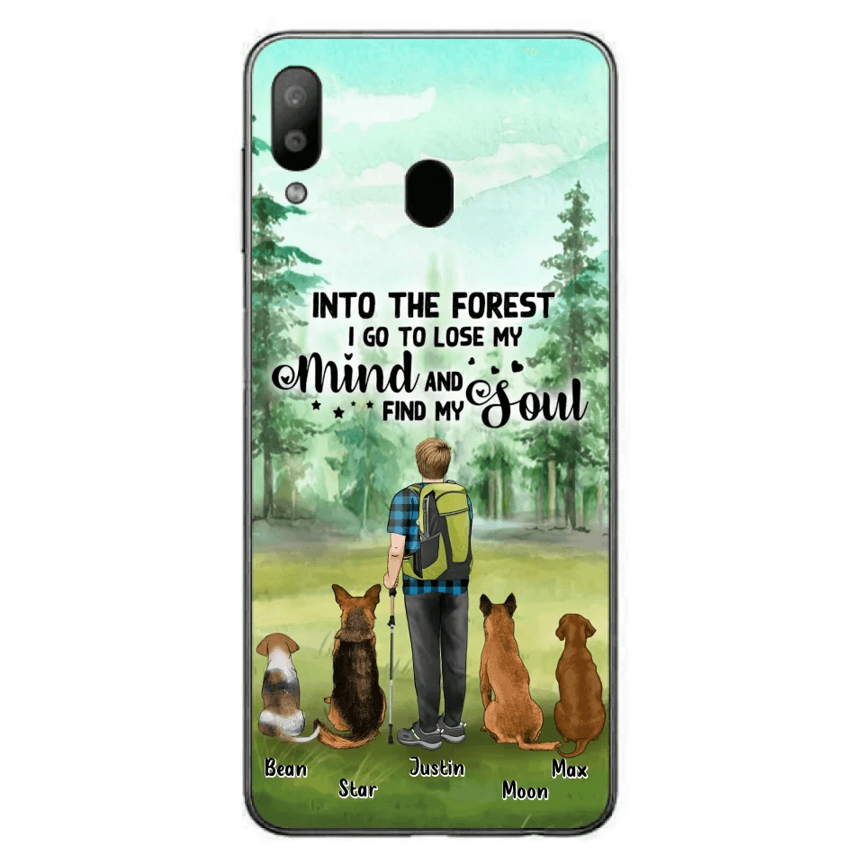Custom Personalized Solo Trekking Woods  With Pets Phone Case - Upto 4 Pets - Case For iPhone and Samsung - 6CIAJ9