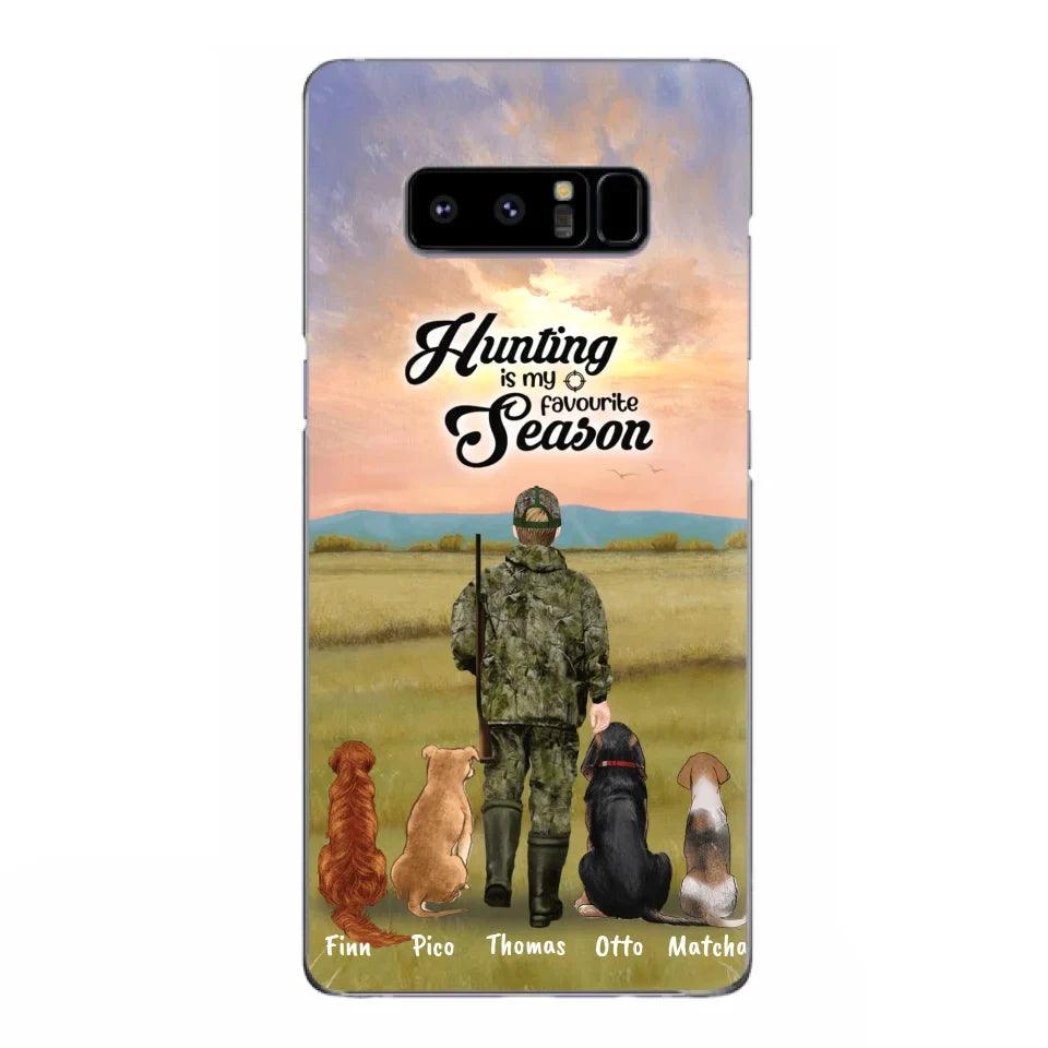 Personalized Hunting Phone Case - Man/Woman With Upto 4 Dogs - Phone Case For iPhone And Samsung - 4168OK