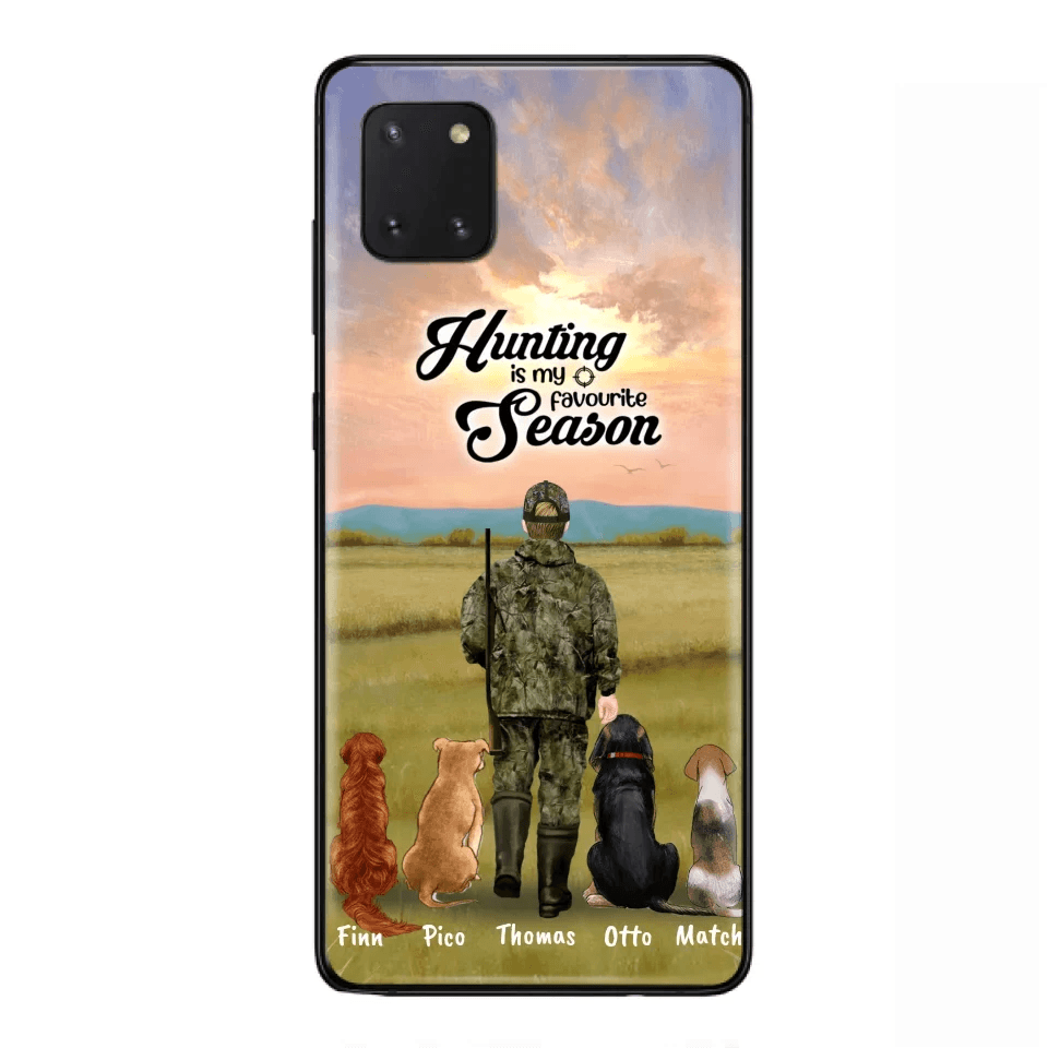 Personalized Hunting Phone Case - Man/Woman With Upto 4 Dogs - Phone Case For iPhone And Samsung - 4168OK