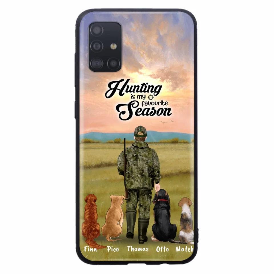 Personalized Hunting Phone Case - Man/Woman With Upto 4 Dogs - Phone Case For iPhone And Samsung - 4168OK