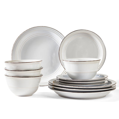 Madelyn White 12-Piece Dinner Set