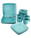 Madelyn Turquoise Square 16-Piece Dinner Set