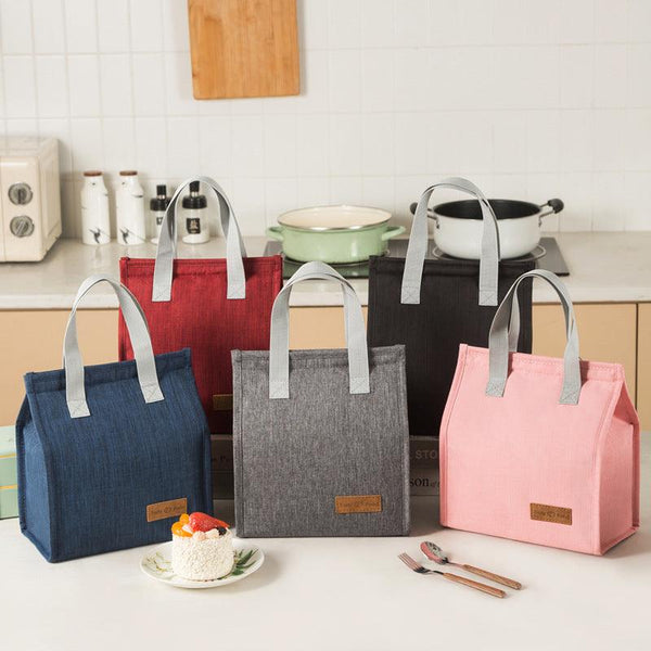 Fashionable and simple vertical large capacity portable insulated lunch bag