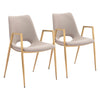 Desi Dining Chair (Set of 2) Beige & Gold