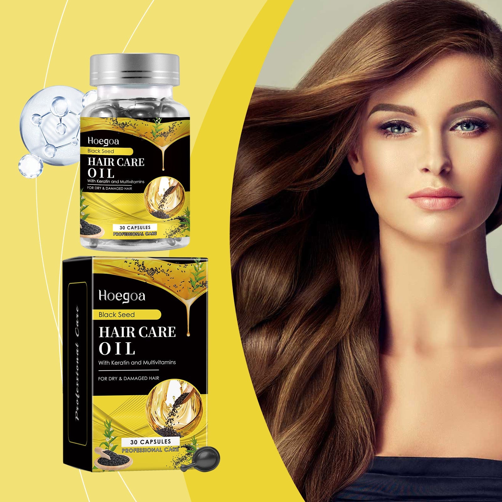 Black Sesame Oil Hair Care Capsules Nourish And Repair Dry Hair And Smooth Hair Care Essential Oil
