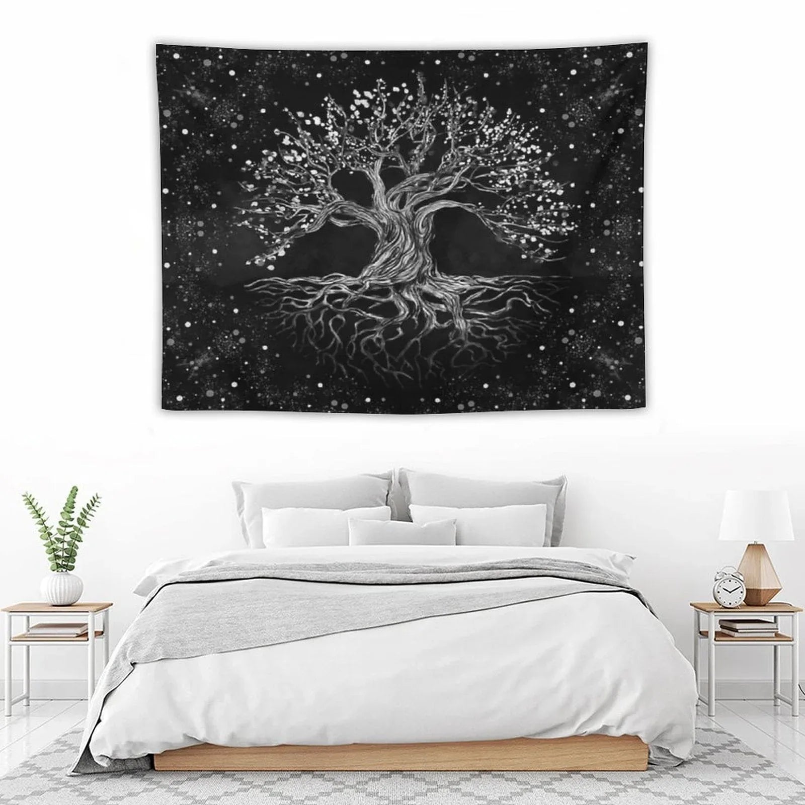 Tree of Life Drawing Black And White Tapestry