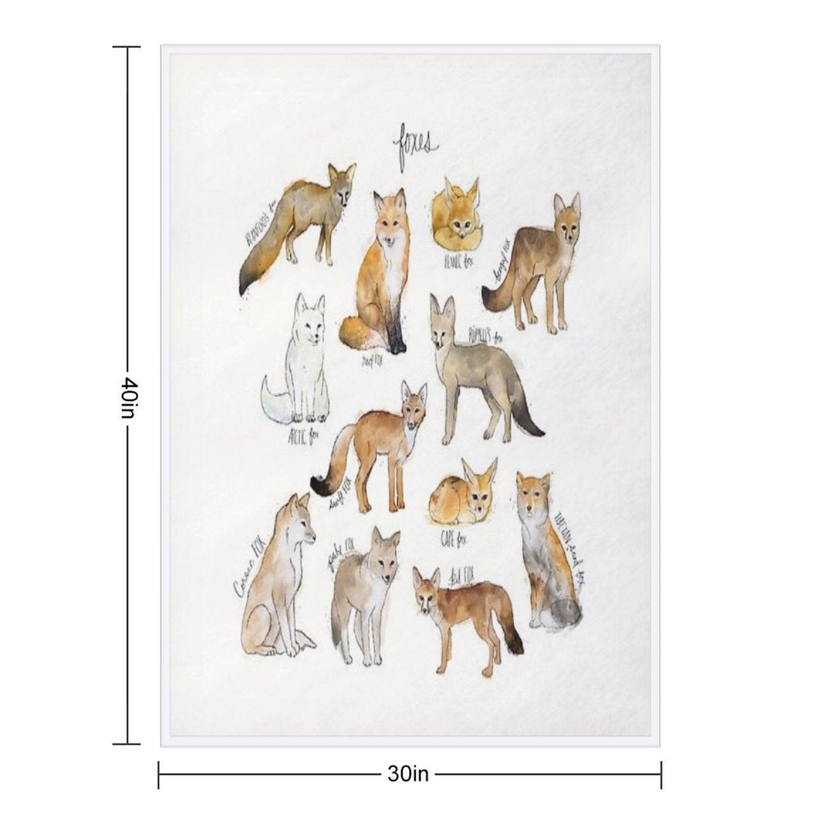 Foxes Throw Blanket