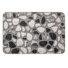 Beach Stone Pattern with Black And White Marble Pebbles And Grey Wet Sand Bath Mat