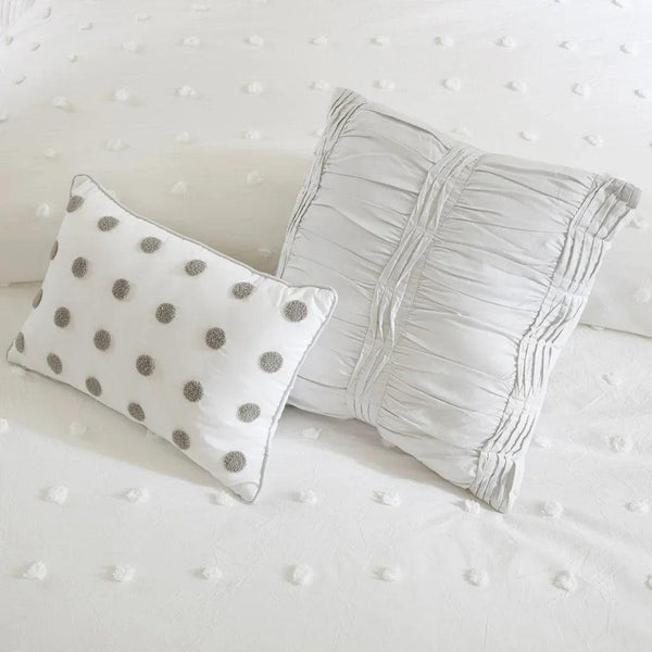 Brooklyn Cotton Jacquard Comforter Set with Euro Shams and Throw Pillows - Gifts for You 'n Me