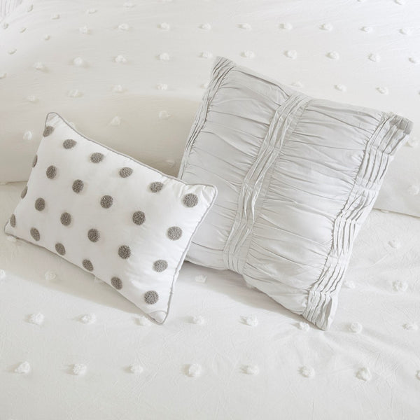 Brooklyn Cotton Jacquard Comforter Set with Euro Shams and Throw Pillows - Gifts for You 'n Me