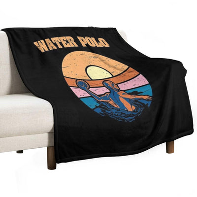Water Polo Swim Sport Retro Water Polo Sustainable Throw Blanket