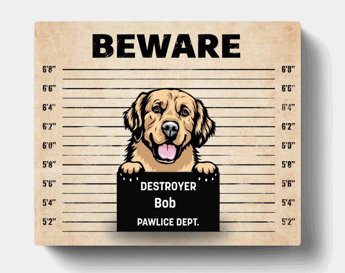 Personalized Dog Crimes Canvas - Dog's Fault with up to 3 Dogs - F4VL7Q