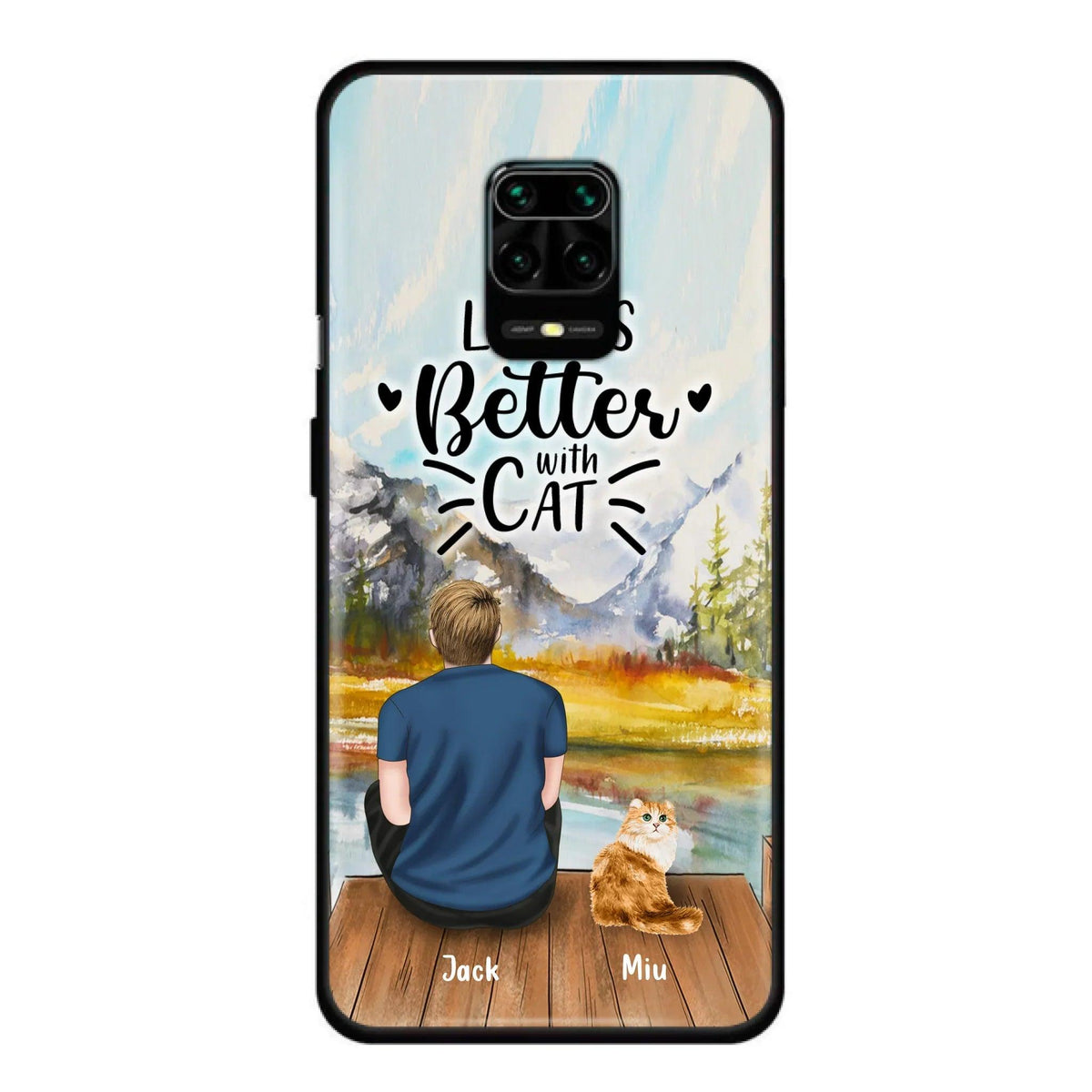 Custom Personalized Cat Dad Phone Case - Gifts For Cat Lovers With Upto 4 Cats - Best Cat Dad Ever - Case For iPhone, Samsung And Xiaomi