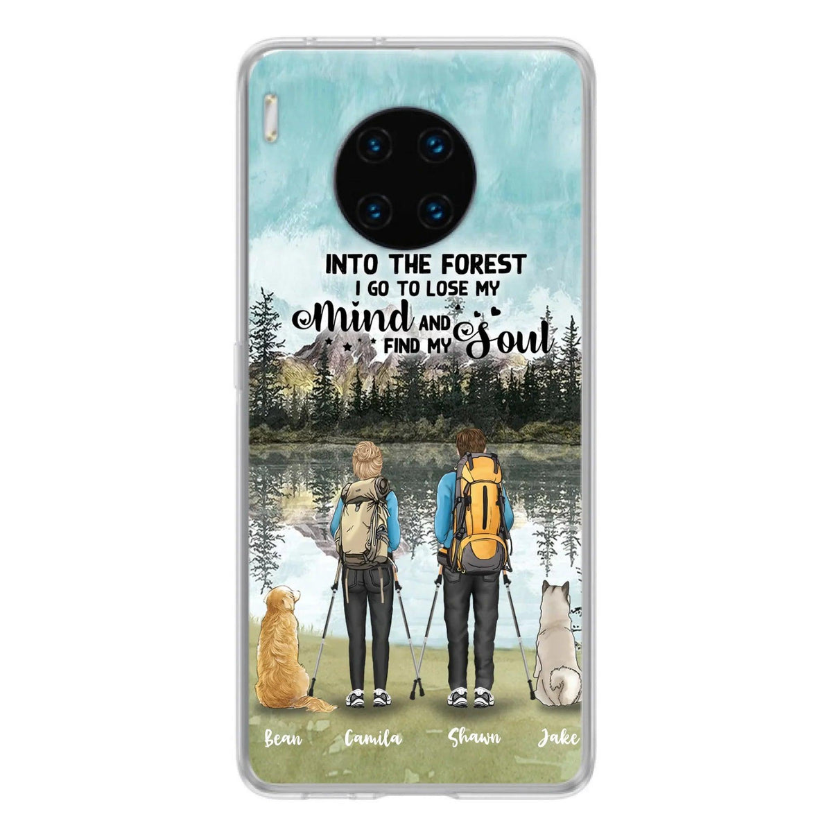 Custom Personalized Hiking Couple With Dogs Phone Case - Couple With Upto 2 Pets - Case For Xiaomi, Huawei and Oppo - Q67GXN
