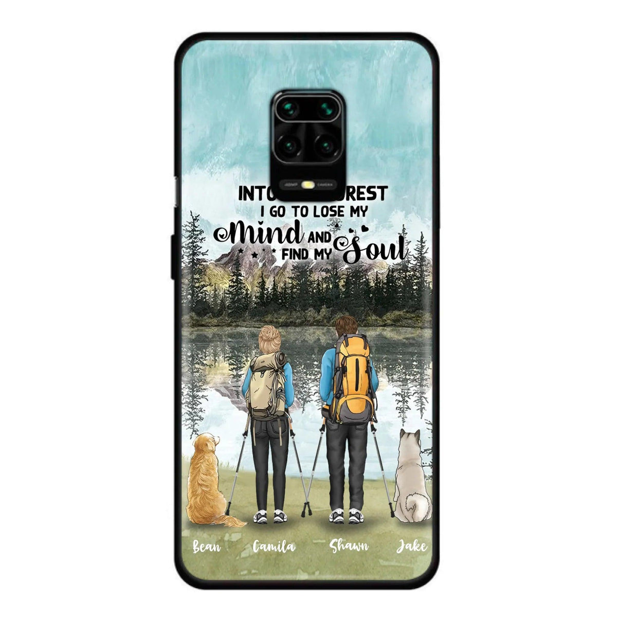 Custom Personalized Hiking Couple With Dogs Phone Case - Couple With Upto 2 Pets - Case For Xiaomi, Huawei and Oppo - Q67GXN
