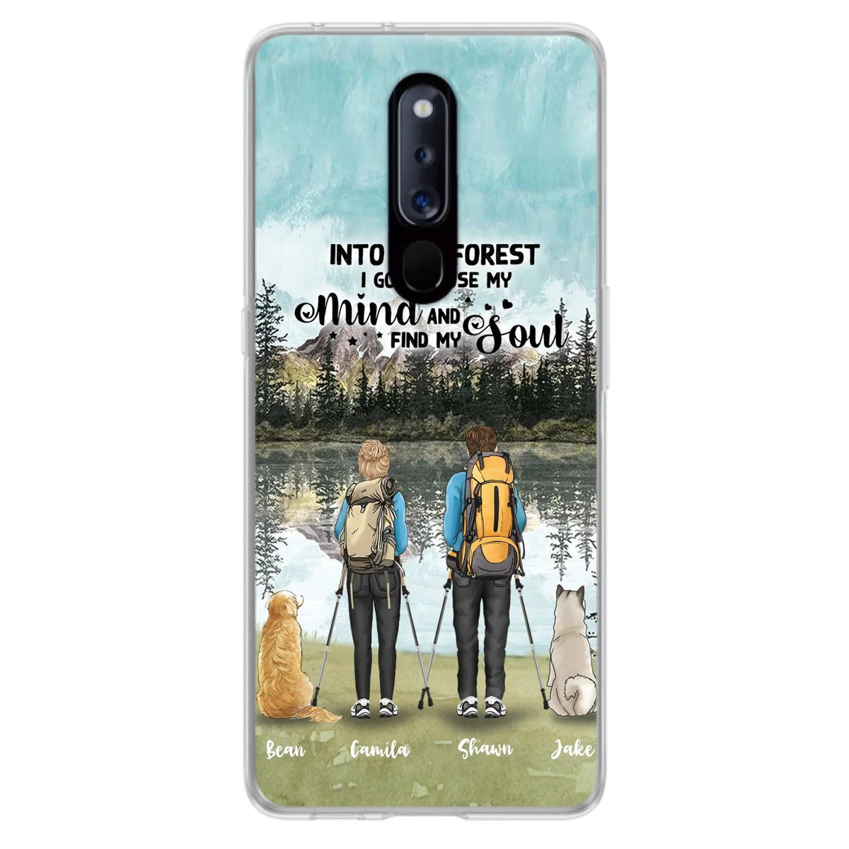 Custom Personalized Hiking Couple With Dogs Phone Case - Couple With Upto 2 Pets - Case For Xiaomi, Huawei and Oppo - Q67GXN