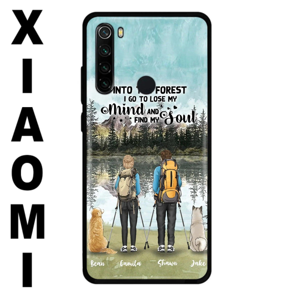 Custom Personalized Hiking Couple With Dogs Phone Case - Couple With Upto 2 Pets - Case For Xiaomi, Huawei and Oppo - Q67GXN